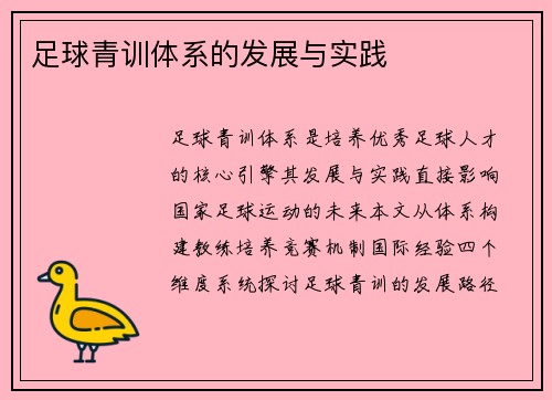 足球青训体系的发展与实践